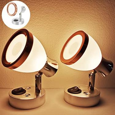Imagem de Hoysum Luz de leitura RV com interruptor 12v arandela de parede acrílico fosco bronze rosa, luzes interiores de 12 volts para barcos, trailers de viagem, caminhões, branco quente 3 W 3 polegadas, 2 peças, um par