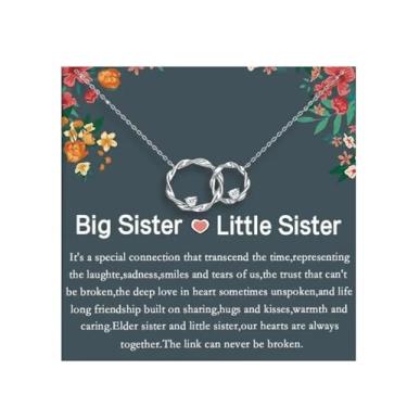Imagem de Embtrem Sisters Gifts from Sister Colar de círculo de prata para mulheres, joias de aniversário, presentes para irmãs de irmãs, Cobre, Sem Pedra Preciosa