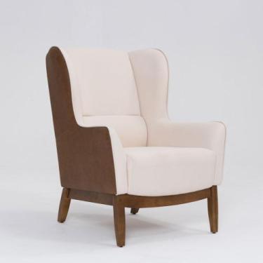 Imagem de Poltrona para Sala Mirela D07 Corano Terracota e Linho Pérola - D'Ross