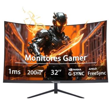 Imagem de Monitor Curvo 32 Polegadas com 200Hz,1ms GTG,Curvatura R1500,Cores 100% sRGB,AMD FreeSync e NVIDIA G-SYNC,Alto-Falantes Integrados,VESA - Ideal para Entretenimento,Trabalho e Jogos Competitivos