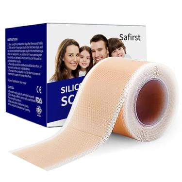 Imagem de Safirst Fita De Silicone Para Cicatrizes, Rolo 1,6" X 59", 1,5 M, Folhas Grau Médico Tratamento Remoção Tira Reutilizável Cirurgia, Abdominoplastia, Incisão, Queloide, Cesárea, Queimadura, Acne
