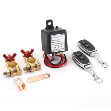Imagem de Interruptor de Desconexão Bateria Remoto para Carro 12V 24V 200A Anti-Roubo com Controle Corte Automático Isolador Drenagem Baixo Consumo Alto- Fácil Instalar Aplicações em Carros Barcos RVs Caminhões