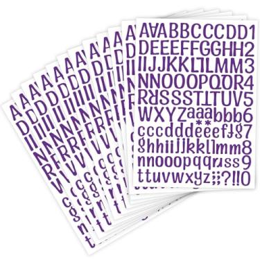Imagem de 1416 peças, 12 folhas, pequenos adesivos de letras de vinil para álbuns, adesivos de letras e números de 2,5 cm para caixa de correio, fora de casa, escritório, placas, janela, porta, faça você mesmo