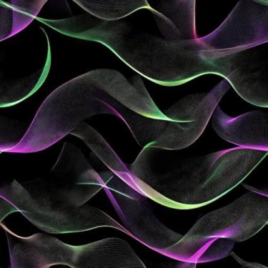 Imagem de Quadro Decorativo Abstract Neon Wave Arte Contemporânea Parede Urbana 30x30cm