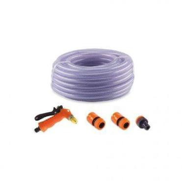 Imagem de Mangueira Trançada 1/2" Transparente 10m + Acessórios Force Line