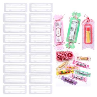 Imagem de 20 peças de cúpulas retangulares grandes de plástico transparente de 9,4 x 3,8 cm; autoadesivo para bálsamo labial faça você mesmo, porta-dinheiro, doces, cartões de presente, coqueteleira, ferramenta