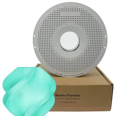 Imagem de Filamento 3d Bambu Lab PETG Translúcido 1kg 1,75mm Com Carretel Reutilizável Verde Azulado 32501