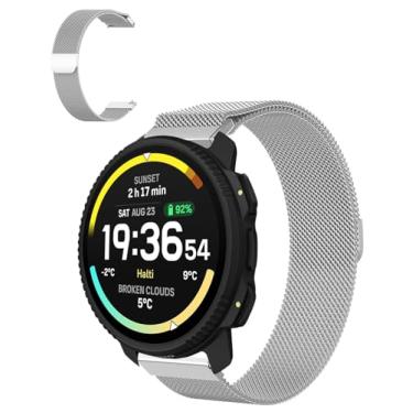 Imagem de Oshmirian SUUNTO Vertical 2 – Alça magnética de aço inoxidável, pulseira de substituição de metal ajustável com fecho magnético, malha respirável, elegante e durável para homens e mulheres (prata)