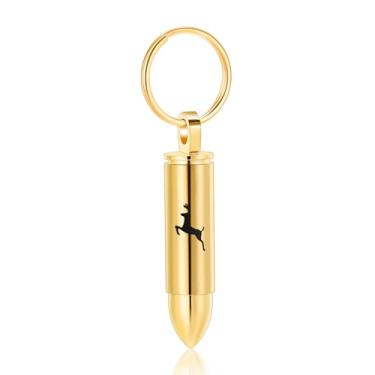 Imagem de Chaveiro de urna cilíndrica de cremação para mulheres e homens com frasco de vidro, pingente de cinzas, joia memorial de cervo, Sem Pedra Preciosa