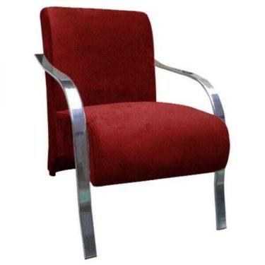 Imagem de Poltrona Vênus 01 Lugar Braço CromadoVermelho