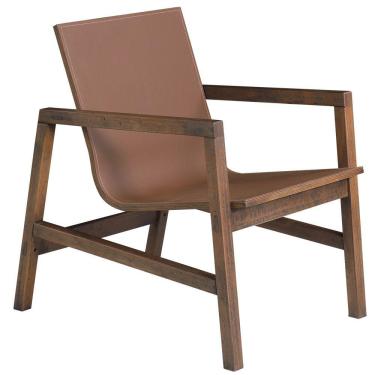 Imagem de Poltrona Eden com Couro Madeira Maciça Rustic Brown