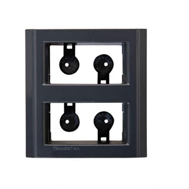 Imagem de Placa Para Móvel 2 Postos Tramontina Liz Grafite 57106/037