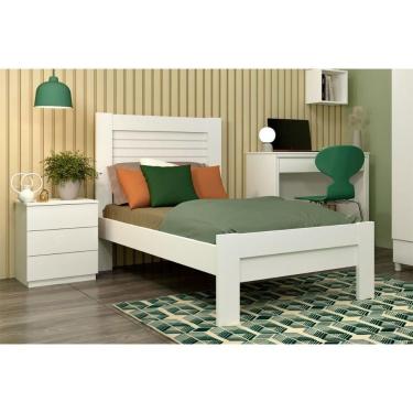 Imagem de Cama Solteiro Safira Neve - Tcil Móveis