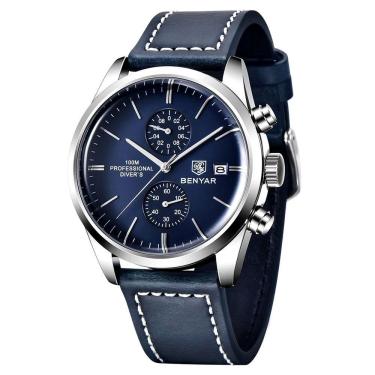 Imagem de Relógio De Pulso Masculino Com Cronógrafo Esportivo Impermeável Azul