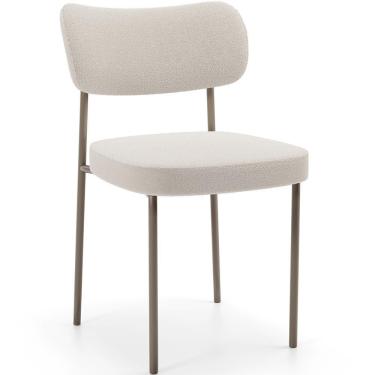 Imagem de Cadeira Decorativa Sala De Jantar Melina Base Arena L02 Bouclê Cru - Lyam Decor