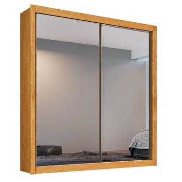 Imagem de Guarda Roupa Solteiro Espelhado 2 Portas 4 Gavetas - Zurique-peroba - Móveis Europa