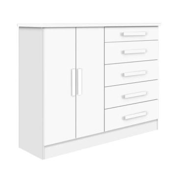 Imagem de Cômoda New Athos 5 Gavetas Com Sapateira D'doro Branco