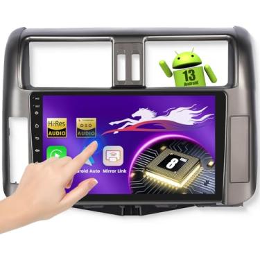 Imagem de Carplay estéreo automotivo sem fio para Toyota Land Cruiser Prado (2010-2013) com tela sensível ao toque de 22 cm, [Qualcomm 8-core 4 + 64 GB] Android 13 rádio de carro Android Auto BT5.1/DSP/áudio de