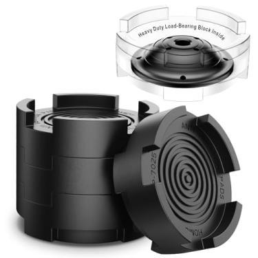 Imagem de Homidy Almofadas antivibração para máquina de lavar, suporte universal de lavadora e secadora de pés, estabilizador de pés, para andar em movimento, protetores de pés de móveis (pacote com 4) (preto