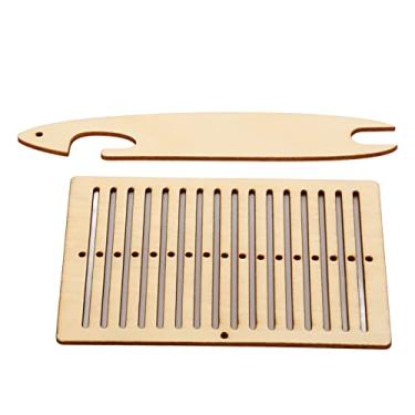 Imagem de Fayelume 2 peças de tear rígido de heddle, kit de tecelagem de cinto de madeira, kit de tear de tecelagem, ferramentas artísticas, artesanato para pulseira, bolsa, cinto e alça de câmera
