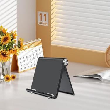 Imagem de Suporte de tablet para celular, ajustável, portátil, ergonômico, organizador de mesa para escritório, casa, espaço de trabalho, preto