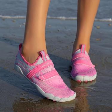 Imagem de Sapatos aquáticos de secagem rápida, meias aquáticas de verão, Cinza, rosa, 5.5 Women/4.5 Men