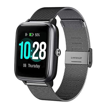 Imagem de ID205L Smart Watch Bands, ViCRiOR Quick Release Mesh Woven Stainless Steel Pulseira de substituição para ID205L, ID205G ID205 ID205U ID205S, preta