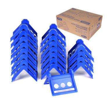 Imagem de Pacote com 20 protetores de borda plana, protetor de canto de borda para tiras de até 10 cm, protege bordas de carga, tiras de catraca de guincho de 10 cm protetores de canto de plástico para carga de
