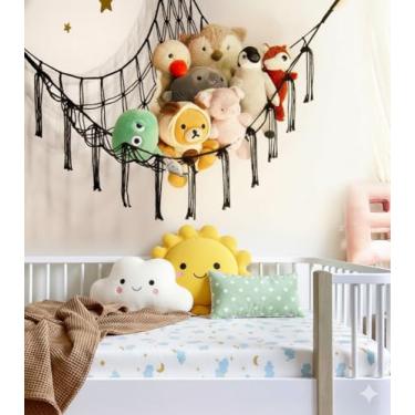 Imagem de Rede de armazenamento de animais de pelúcia ou rede, grande rede de brinquedo para decoração de quarto de animais de pelúcia, organizador de brinquedos de pelúcia para crianças, berçário, parede