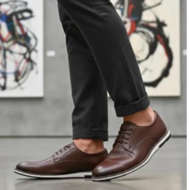 Imagem de Kit 2 Sapato Oxford Couro Casual Masculino Com Carteira (Preto/Café, BR, Adulto, Numérico, 42)