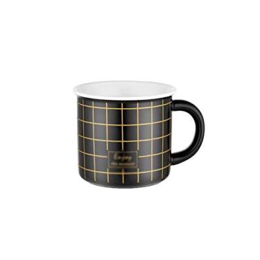 Imagem de Yalych Caneca copo de café da manhã copo de cerâmica com alça anti-escaldante pode ser usada para fazer café com leite simples e criativo copo de 400 ml adequado para escritório casa xícara de café
