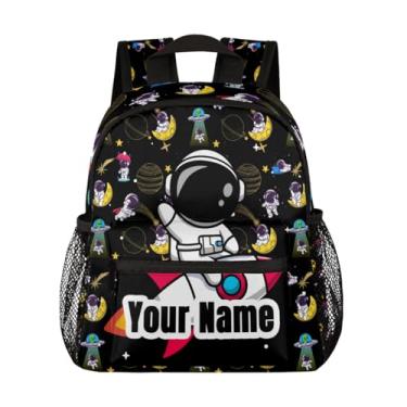 Imagem de hongjinglin Personalized Kids Backpack with Adjustable Straps Custom Black Space Astronaut Bookbag Lightweight Waterproof Back Pack Back to School Daypack Travel Bag for Girls Boys Teens Child Gifts