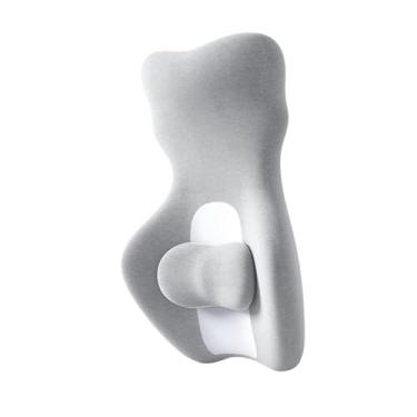 Imagem de Zialofi Almofada de apoio para cintura, almofada ergonômica de apoio para costas altas, de assento para assento em casa e viagens, Light Gray a