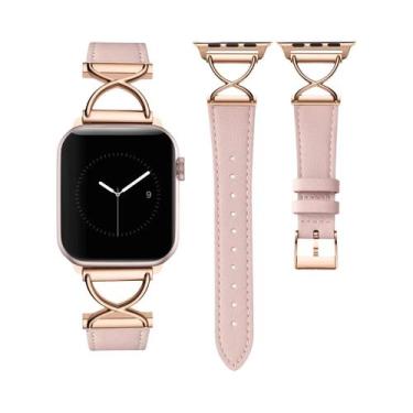 Imagem de Pulseira De Couro Feminina Para Apple Watch Ultra 3/2/1 49mm 42mm 44mm