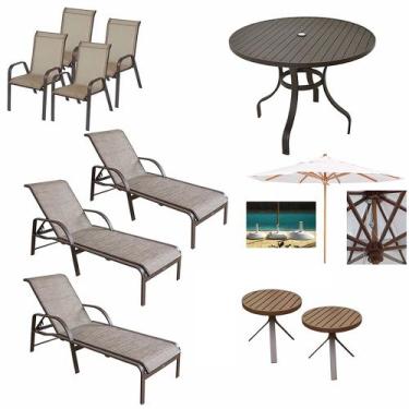 Imagem de Kit completo de piscina jardim e área externa cadeiras mesa espreguiça