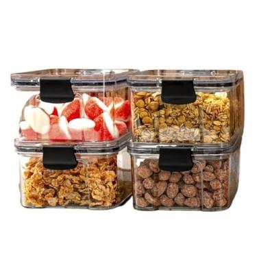 Imagem de Monte seu Kit Pote Hermético para Mantimentos de Cozinha Dispensa Armário Plástico (4 Potes - 450ml)