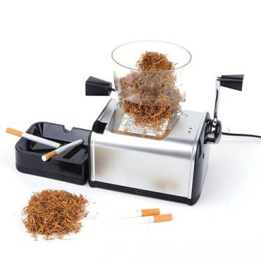Imagem de HGTRH Máquina elétrica injetora de cigarro, máquina elétrica de enrolar cigarros com bandeja removível grande funil fácil de operar 8 mm 220 V