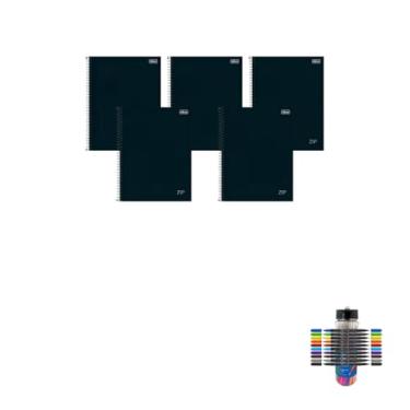 Imagem de Kit Caderno Universitário Zip Preto 1M 80F Tilibra Caneta Esferográfica 0.7mm 24 Unidades Sortidas Cis Marcador Artístico Brush 10 Cores Cis