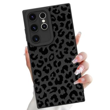 Imagem de OOK Capa compatível com Samsung Galaxy S23 Ultra, estampa fofa de leopardo de silicone preto, proteção de câmera TPU macia e fina à prova de choque para mulheres e meninas - leopardo preto