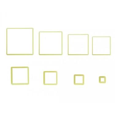 Imagem de Kit 8 Cortadores Quadrado Amarelo para Massas Bluestar - BLUE STAR