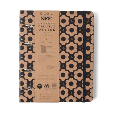Imagem de Caderno Criativo Argolado Office Duo Kraft Pautado & Pontado A5 Flores Mini, Cicero