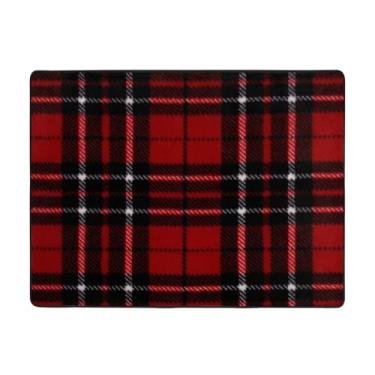 Imagem de ZERAOKE Tapete xadrez vermelho e preto 4 x 5,25 pés (48 x 63 polegadas), tapetes laváveis na máquina com suporte antiderrapante, tapetes macios para sala de estar, quarto, entrada, quarto de crianças,