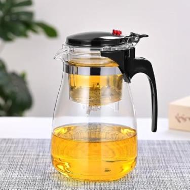 Imagem de Chaleira Bule Vidro 900ml Infusor Removível Coador Chá Café