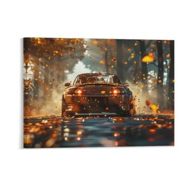 Imagem de HouLaiZhe S2000 Esportes Folhas Caídas Outono Cartazes Tela Estética Sala Decoração de Parede Impressões Galeria Sala Decoração de Parede para Quarto Sala de Estar Escritório 18 x 24 polegadas (45 x