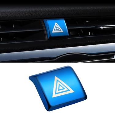Imagem de TOMALL Capa de botão de luz de aviso de perigo compatível com Toyota Camry 2018-2020 aço inoxidável interruptor de emergência moldura guarnição do console central do carro luz de aviso de saída de ar