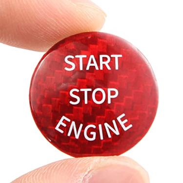 Imagem de BINB ROAD Capa de botão de ignição de carro compatível com BMW - Acabamento da tampa do botão de parada de partida do motor para 320i 330i M3 520i 528i 530i 540i 535i M5 X1 X3 X4 X5 X7 Z4 - Vermelho