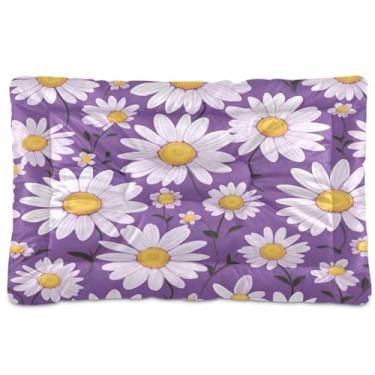 Imagem de Wassud Margarida desenhada à mão cama grande para cães cama de cachorro tapete lavável para animais de estimação cama de gato para dormir viagens 45,7 cm x 61 cm