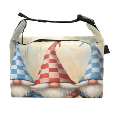 Imagem de STAYTOP Lancheira com três gnomos fofos com fivela, lancheira isolada para meninos e meninas, lancheira térmica para trabalho escolar