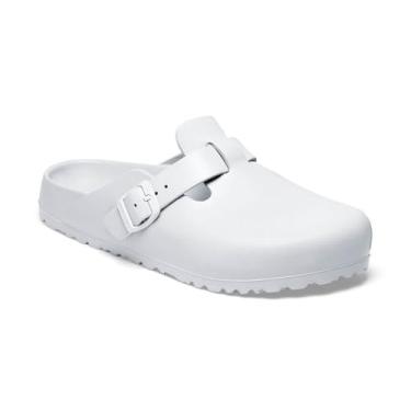 Imagem de Birkenstock Sandália feminina Boston EVA com ajuste estreito branca, Branco, 9-9.5 Narrow