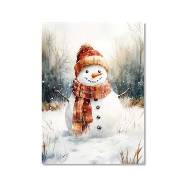 Imagem de Impressão de pôster de arte de parede retrô de Natal Papai Noel alce paisagem de inverno imagens de Natal para bar em casa pub cozinha café loja decoração de férias (SKU5,20,3x30,5 cm = (20 x 30 cm